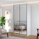 Ver imagem 1 de Guarda-Roupa Modulado Solteiro 1,20m 2 Portas de Correr 3 Gavetas 2 Espelhos 100% MDF Attuale