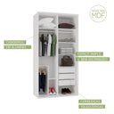 Ver imagem 6 de Guarda-Roupa Modulado Solteiro 1,20m 2 Portas de Correr 3 Gavetas 2 Espelhos 100% MDF Attuale