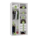 Ver imagem 5 de Guarda-Roupa Modulado Solteiro 1,20m 2 Portas de Correr 3 Gavetas 2 Espelhos 100% MDF Attuale