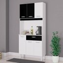 Ver imagem 1 de Cozinha Ambiente Kit Cassia 6 Portas Branco Preto - Poquema