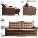 Ver imagem 3 de Sofá sem Caixa Retrátil Baú 1,60m Cama Inbox Secret Suede Velusoft Castor