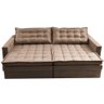 Sofá sem Caixa Retrátil Baú 1,60m Cama Inbox Secret Suede Velusoft Castor - 6