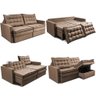 Sofá sem Caixa Retrátil Baú 1,60m Cama Inbox Secret Suede Velusoft Castor - 2