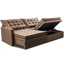 Ver mais imagens de Sofá sem Caixa Retrátil Baú 1,60m Cama Inbox Secret Suede Velusoft Castor