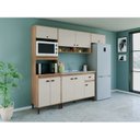 Ver imagem 1 de Cozinha Torino 9 Portas e 1 Gaveta Mb 9001 Marrom/Mel/Off White