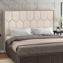 Ver imagem 2 de Cabeceira Cama Box Casal King 195 Cm P05 Londres Linho Bege Claro - Lyam Decor