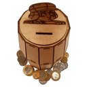 Ver imagem 2 de Cofrinho de Moedas Barril Turma do Chaves em Madeira Decor