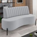 Ver imagem 1 de Sofá Chaise 2 Lugares Sala Living 135cm Pés Industrial Cayman K01 Veludo Cinza - Lyam Decor