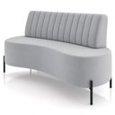 Ver imagem 6 de Sofá Chaise 2 Lugares Sala Living 135cm Pés Industrial Cayman K01 Veludo Cinza - Lyam Decor