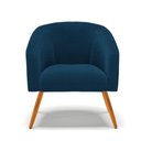 Ver imagem 5 de Poltrona Decorativa Pé Palito Castanho Stella Bouclê Azul D03 - D'rossi