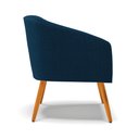 Ver imagem 6 de Poltrona Decorativa Pé Palito Castanho Stella Bouclê Azul D03 - D'rossi