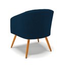 Ver imagem 7 de Poltrona Decorativa Pé Palito Castanho Stella Bouclê Azul D03 - D'rossi