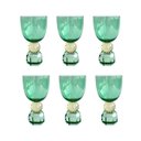 Ver imagem 1 de Conjunto 6 Taças em Vidro Verde Base Diamantada Amarelo e Verde 360ml BJ0069 Btc