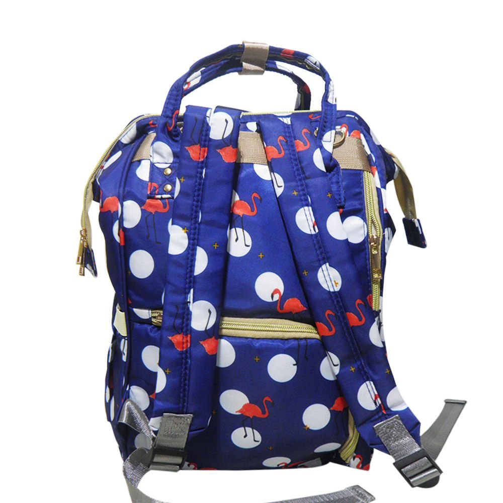 Mochila Maternidade Bebe Bolsa Flamingo Azul Multifuncional Impermeavel - 6
