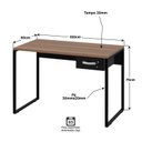 Ver imagem 4 de Mesa de Escritório Escrivaninha 1 Gaveta 100cm Industrial Nogal Marrom