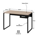 Ver imagem 4 de Mesa de Escritório Escrivaninha 1 Gaveta 100cm Industrial Carvalho Bege