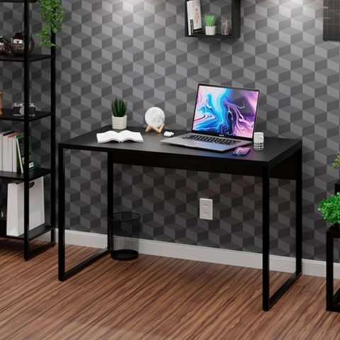 Escrivaninha Mesa Escritório Diretor Estilo 120cm Industrial Preto