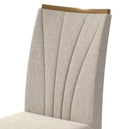 Conjunto 6 Cadeiras Apogeu Amêndoa/Linho Bege - Móveis Lopas - 3