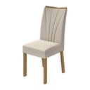 Ver imagem 2 de Conjunto 6 cadeiras Apogeu Amêndoa/linho Bege - Móveis Lopas