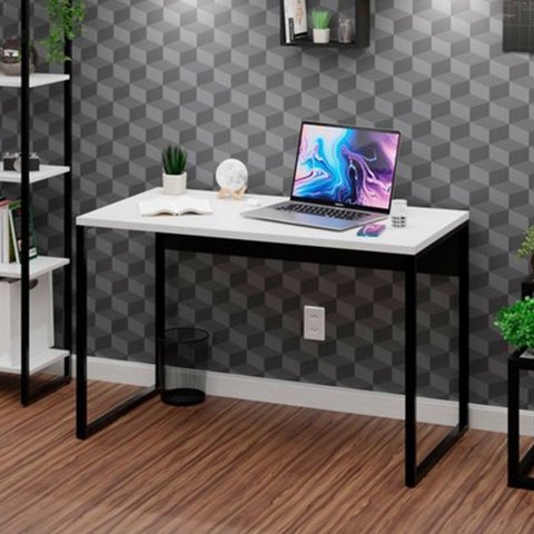 Escrivaninha Mesa Escritório Escrivaninha Diretor Estilo 120cm Industrial Branco