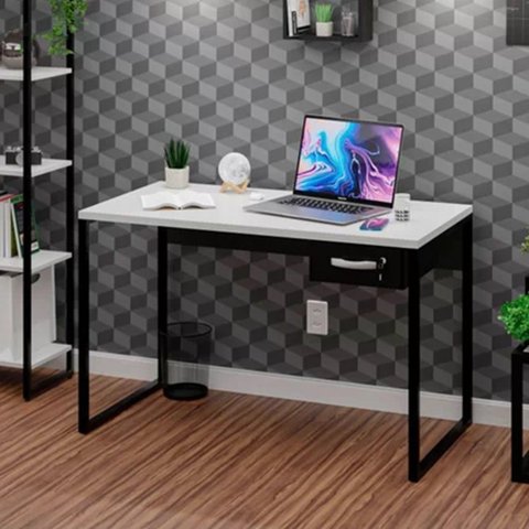 Escrivaninha Mesa Escritório Diretor 120cm Industrial Branco