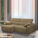 Ver imagem 1 de Sofá Decorativo Sala de Estar Ibiza 3 Lugares 240cm Reclinável e Retrátil Bouclê Castor G89