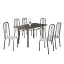 Ver imagem 2 de Conjunto Sala de Jantar com 6 Cadeiras Lívia Arabesco/Prata