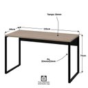 Ver imagem 4 de Escrivaninha Mesa Escritório Diretor Estilo 135cm Industrial Carvalho Bege