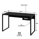 Ver imagem 4 de Escrivaninha Mesa Escritório Diretor 135cm Industrial Preto