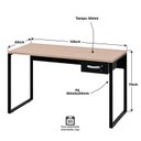 Ver imagem 4 de Escrivaninha Mesa Escritório Diretor 135cm Industrial Carvalho Bege