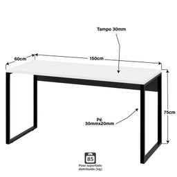Mesa Para Escritório Escrivaninha Industrial 150cm - 4