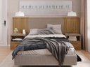 Ver imagem 2 de Cabeceira de Cama Extensível 2 Mesas com Gaveta Ripado 140/193 Lucius Casal Queen King Buriti/fendi