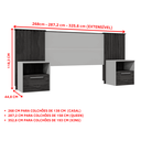 Ver imagem 5 de Cabeceira de Cama Extensível 2 Mesas com Gaveta Ripado 140/193 Lucius Casal Queen King Buriti/fendi