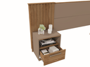 Ver imagem 3 de Cabeceira de Cama Extensível 2 Mesas com Gaveta Ripado 140/193 Lucius Casal Queen King Buriti/fendi