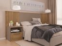 Ver imagem 4 de Cabeceira de Cama Extensível 2 Mesas com Gaveta Ripado 140/193 Lucius Casal Queen King Buriti/fendi