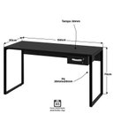 Ver imagem 4 de Escrivaninha Mesa Escritório Diretor com Gaveta 150cm Industrial Preto