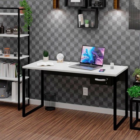 Escrivaninha Mesa de Escritório Industrial 150cm Branca