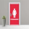 Adesivo de Porta Banheiro Feminino 3 Arte Destaque M - 0,83 X 2,13 Metros - 1