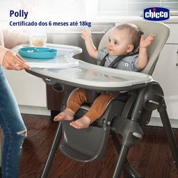 Cadeira de Alimentação Chicco Alta 6m -18kg Polly Preta - 6079756950610 6079756950610 - 4