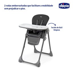 Cadeira de Alimentação Chicco Alta 6m -18kg Polly Preta - 6079756950610 6079756950610 - 1