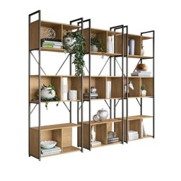 Kit 3 Estantes para Livros Industrial 7 Prateleiras 200cmx216cm Office - 2