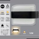 Ver imagem 7 de Arandela Aura 12W 3000k Preto Autovolt IP65 À Prova D'Água em Policarbonato Iluminação Externa Moder