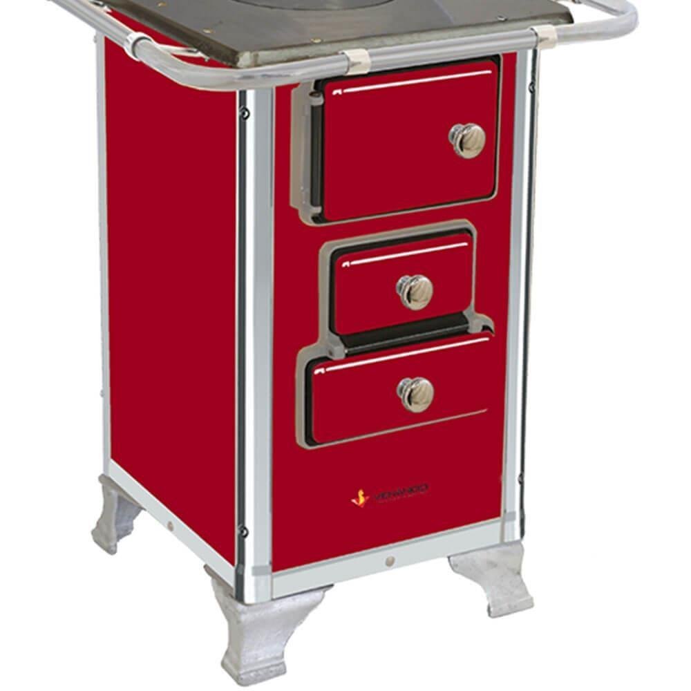 Fogão a Lenha Venâncio Tradicional Vermelho Nº00 com Tampa Fl00cx - 2