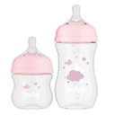 Ver imagem 2 de Kit 2 Mamadeira Easy Flow Nuvem Rosa 120ml e 270ml Anticolica Buba