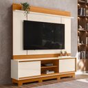 Ver imagem 2 de Estante Home Theater Siena Cinamomo/off White para Tv até 75” com Pés - Madetec