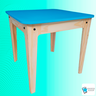 Mesa com Cadeira Infantil de Madeira Resitente Azul Suporta 90kg - 7