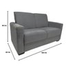 Sofá 2 Lugares Sala de Estar Recepção Suede Cecilia Cinza - 3