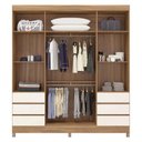 Ver imagem 2 de Guarda Roupa Casal Mônaco Ambiente 4 Portas com Espelho Amendola Off White - Demobile