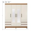 Ver imagem 6 de Guarda Roupa Casal Mônaco Ambiente 4 Portas com Espelho Amendola Off White - Demobile