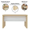 Ver imagem 5 de Mesa Escritorio 136x60 cm e Gaveteiro 3 Gavetas 61x44 cm Carvalho Branco Artany